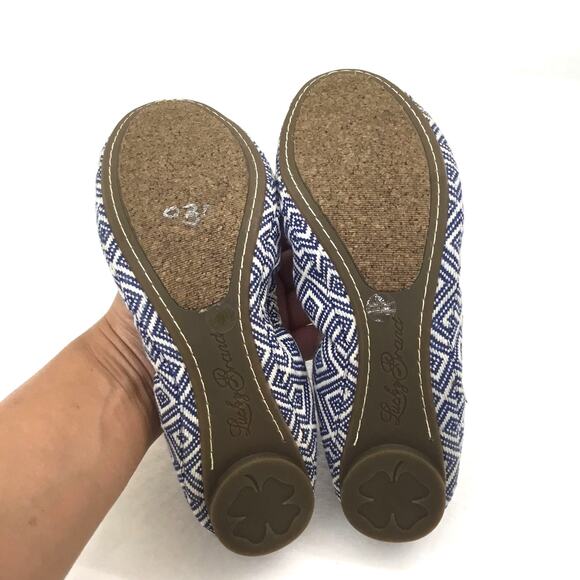 LUCKY BRAND Erin Blue Aztec Southwest Print Ballet Flats Sz 8 - Picture 5 of 5